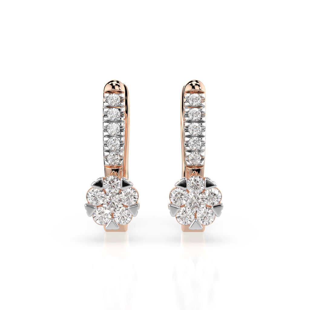 Illusion Earring (Round), 0.06 ct — 102-10015/4(2.0)