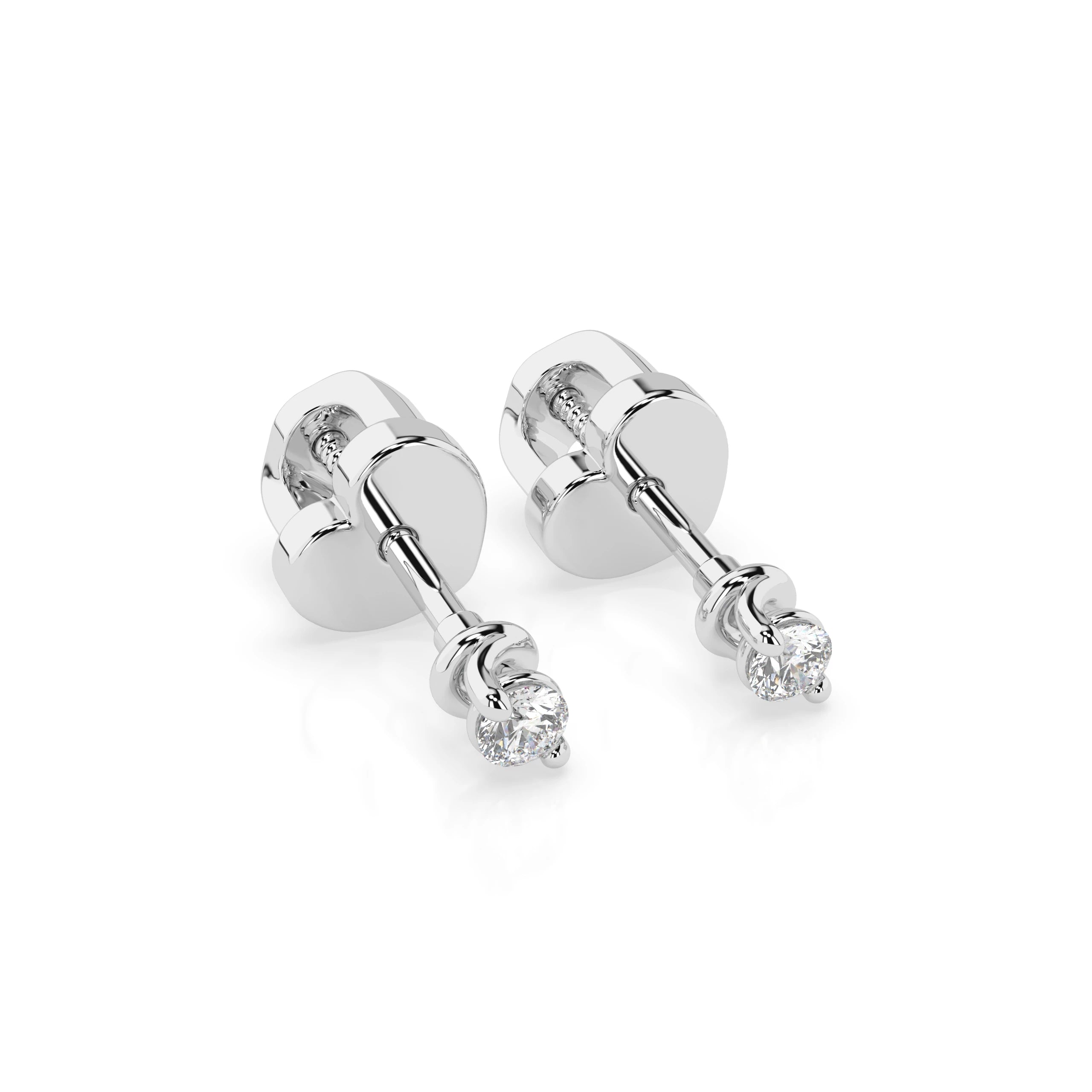 Solitaire Butterfly Earring (Round), 0.08 ct — 102-10032(2.2)