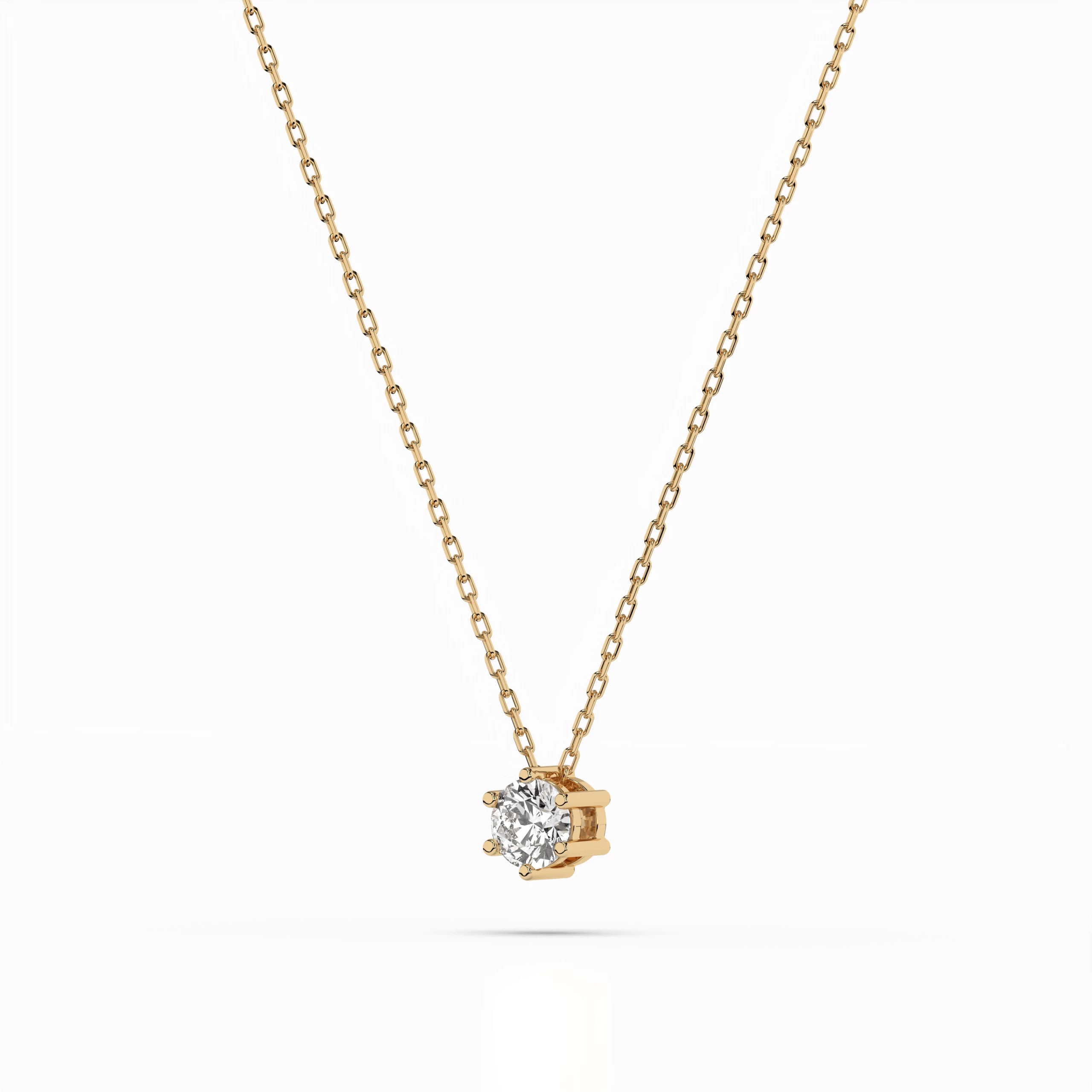 Solitaire Necklace (Round), 0.1 ct — 104-10003(3.0)