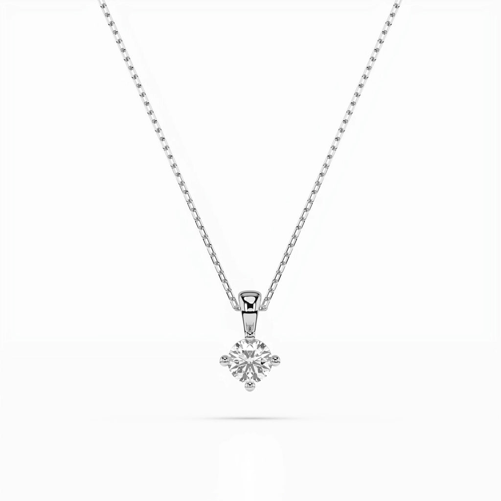 Solitaire Necklace (Round), 0.1 ct — 104-10011(3.0)