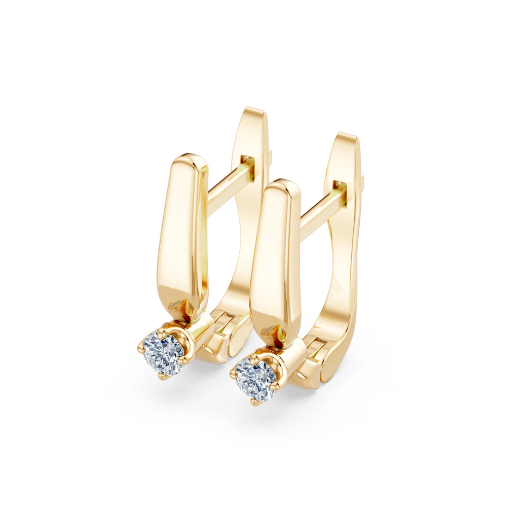 Solitaire English Lock Earring, 0.2 ct — 102-10041(3.0)