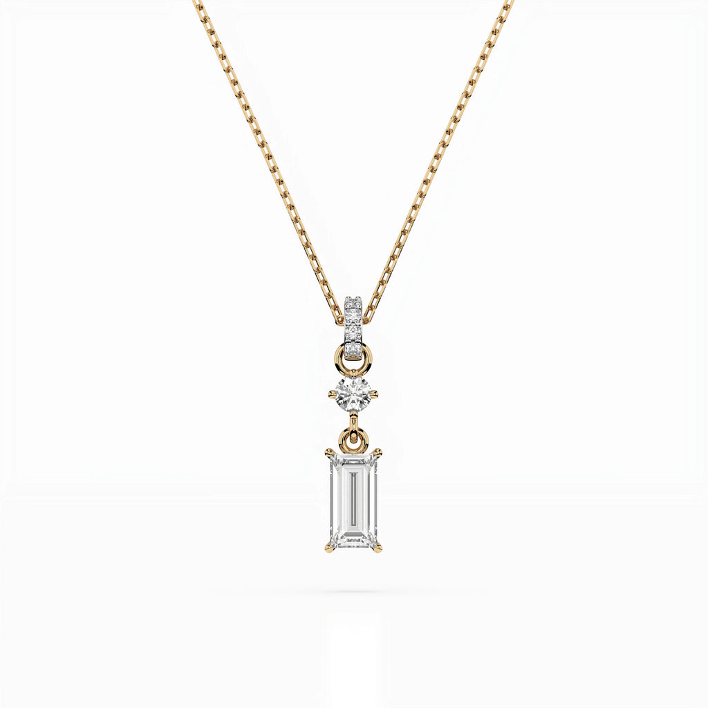Solitaire Necklace (Baguette), 0.04 ct — 104-10071/3(0.30)BAQ