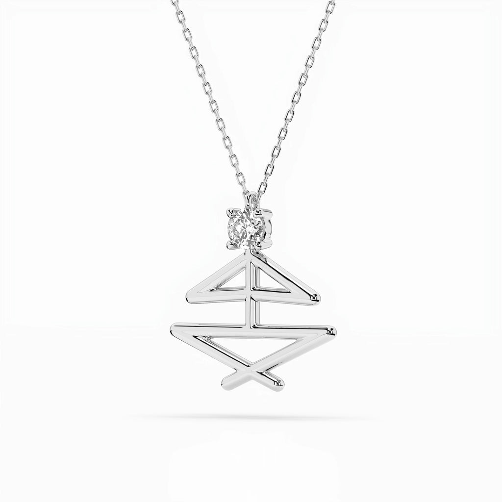Minimalism Necklace (Round), 0.1 ct — 104-10064