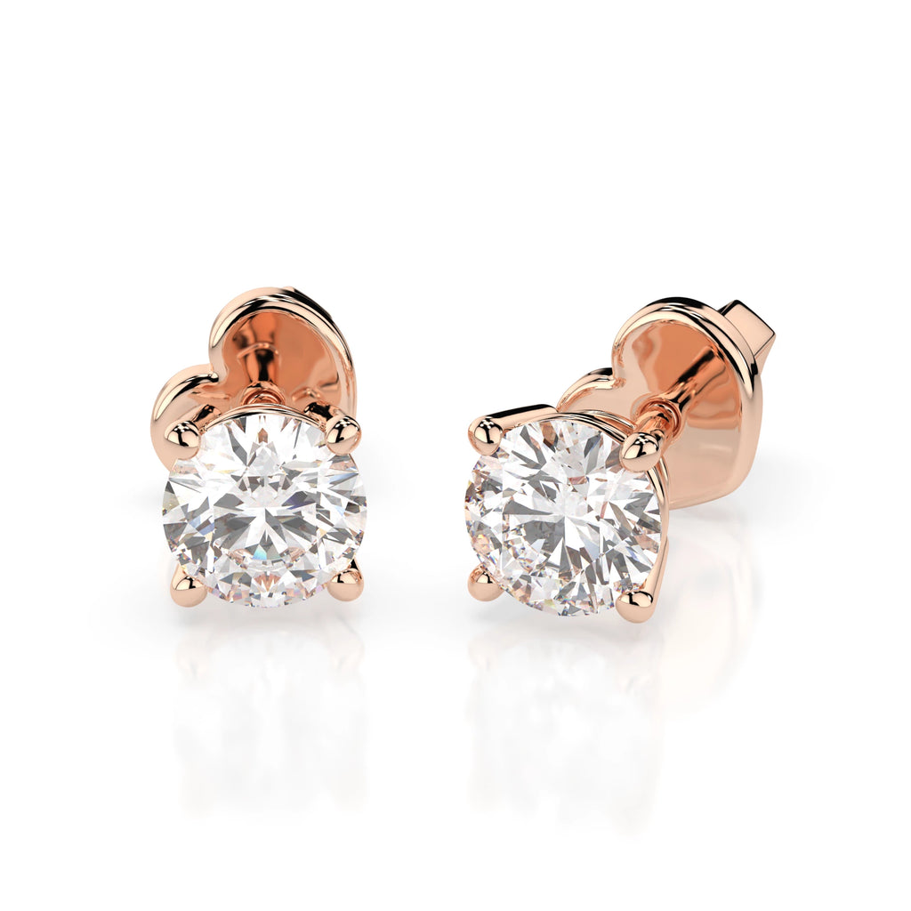 Solitaire Butterfly Earring (Round), 0.6 ct — 102-10012/1(4.2)