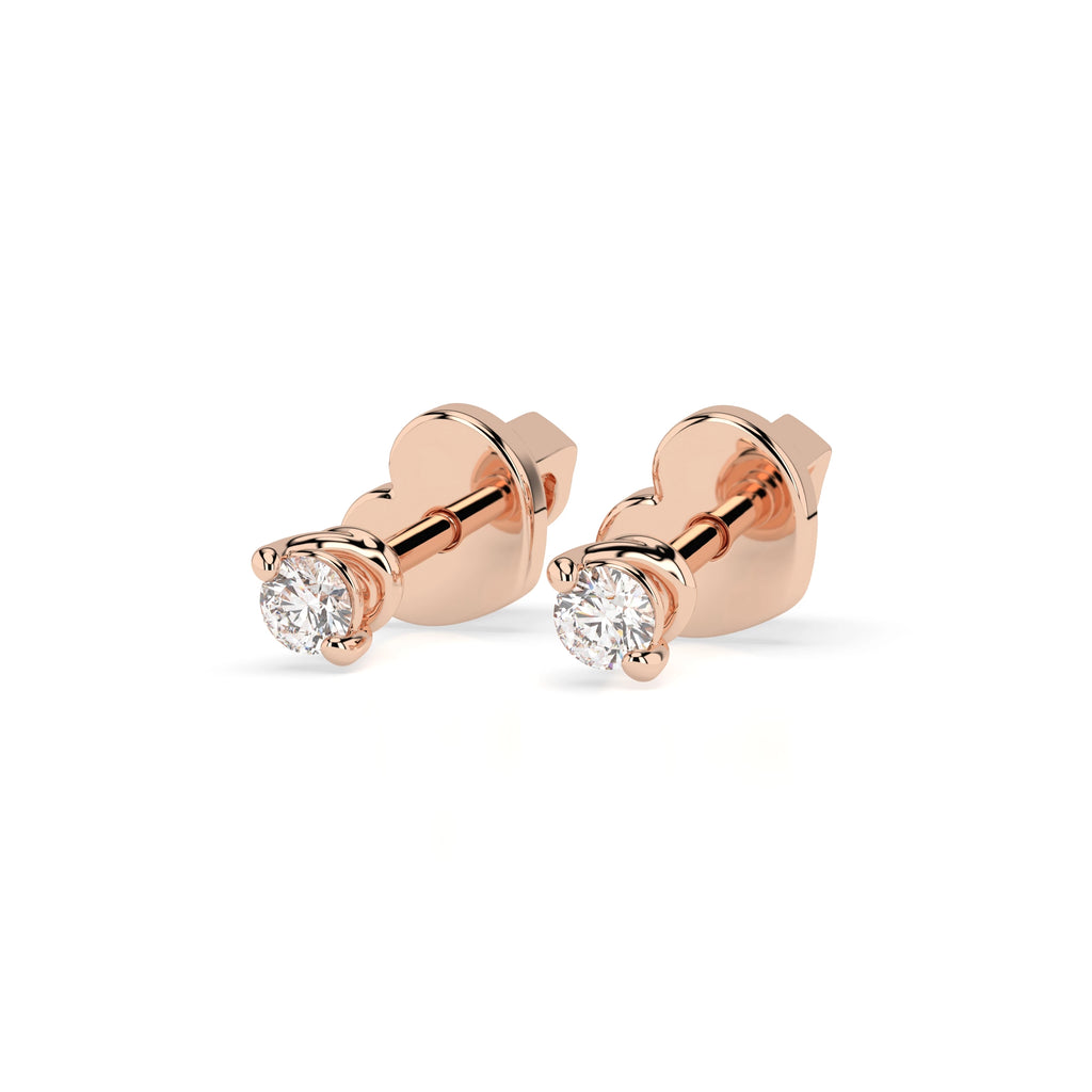 Solitaire Butterfly Earring (Round), 0.08 ct — 102-10032(2.2)