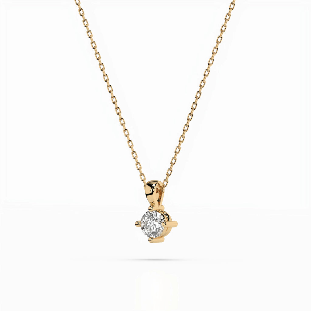 Solitaire Necklace (Round), 0.1 ct — 104-10011(3.0)