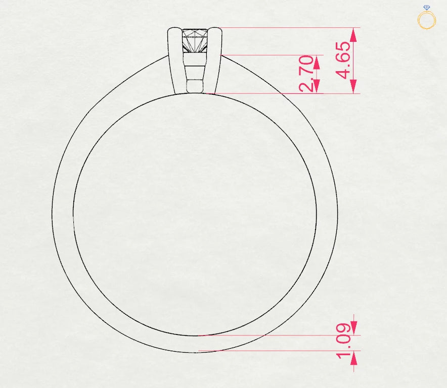 Solitaire Ring (Round), 0.1 ct — 101-10021(3.0)