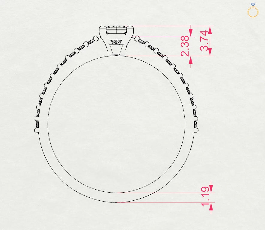 Solitaire Eternity Ring (Round), 0.1 ct — 101-10116/2(3.0)