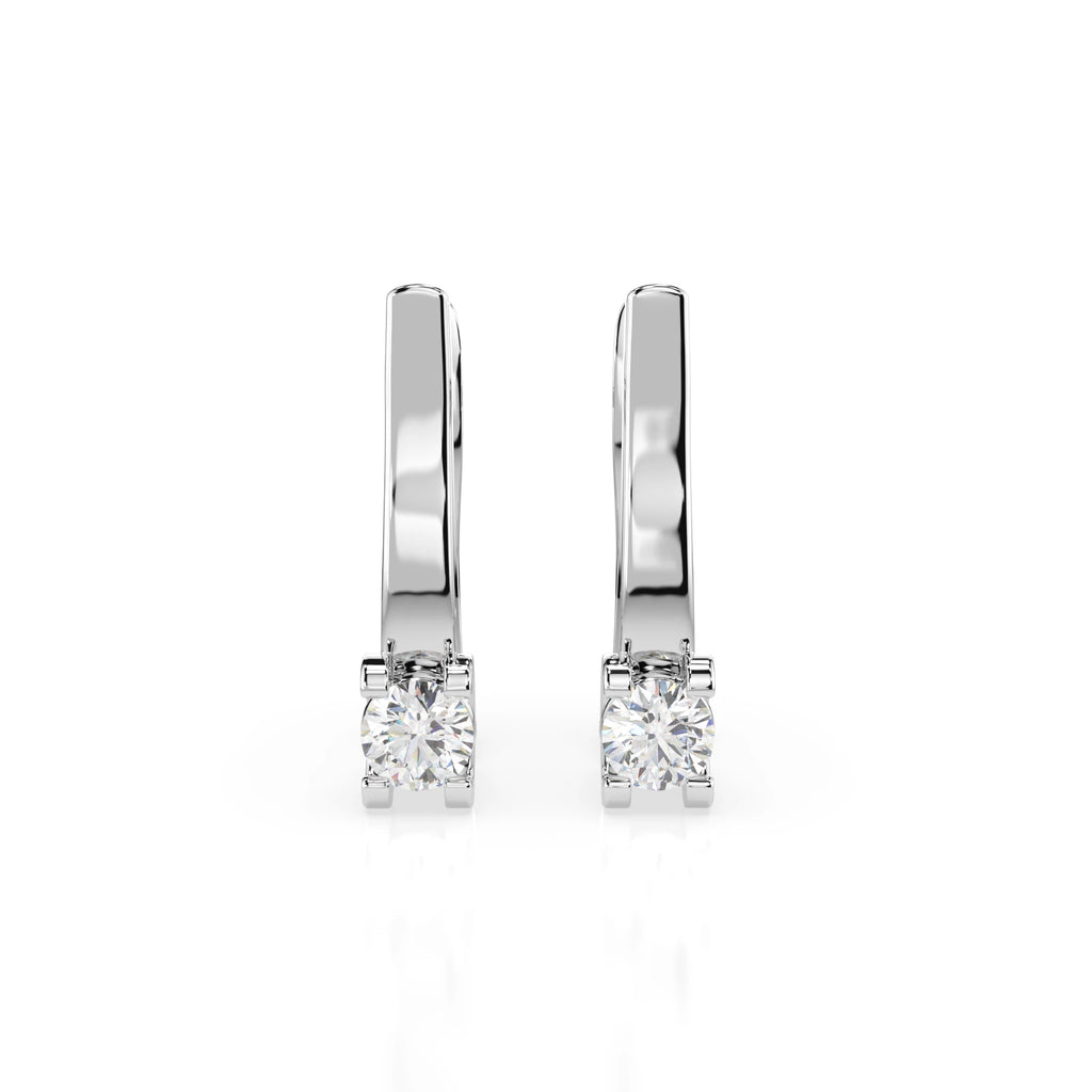 Solitaire English Lock Earring (Round), 0.3 ct — 102-10022(3.4)