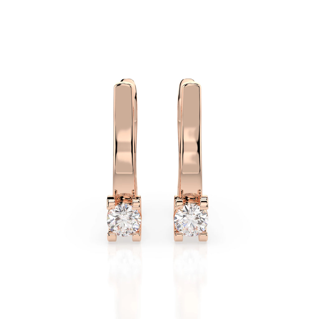 Solitaire English Lock Earring (Round), 0.2 ct — 102-10022(3.0)